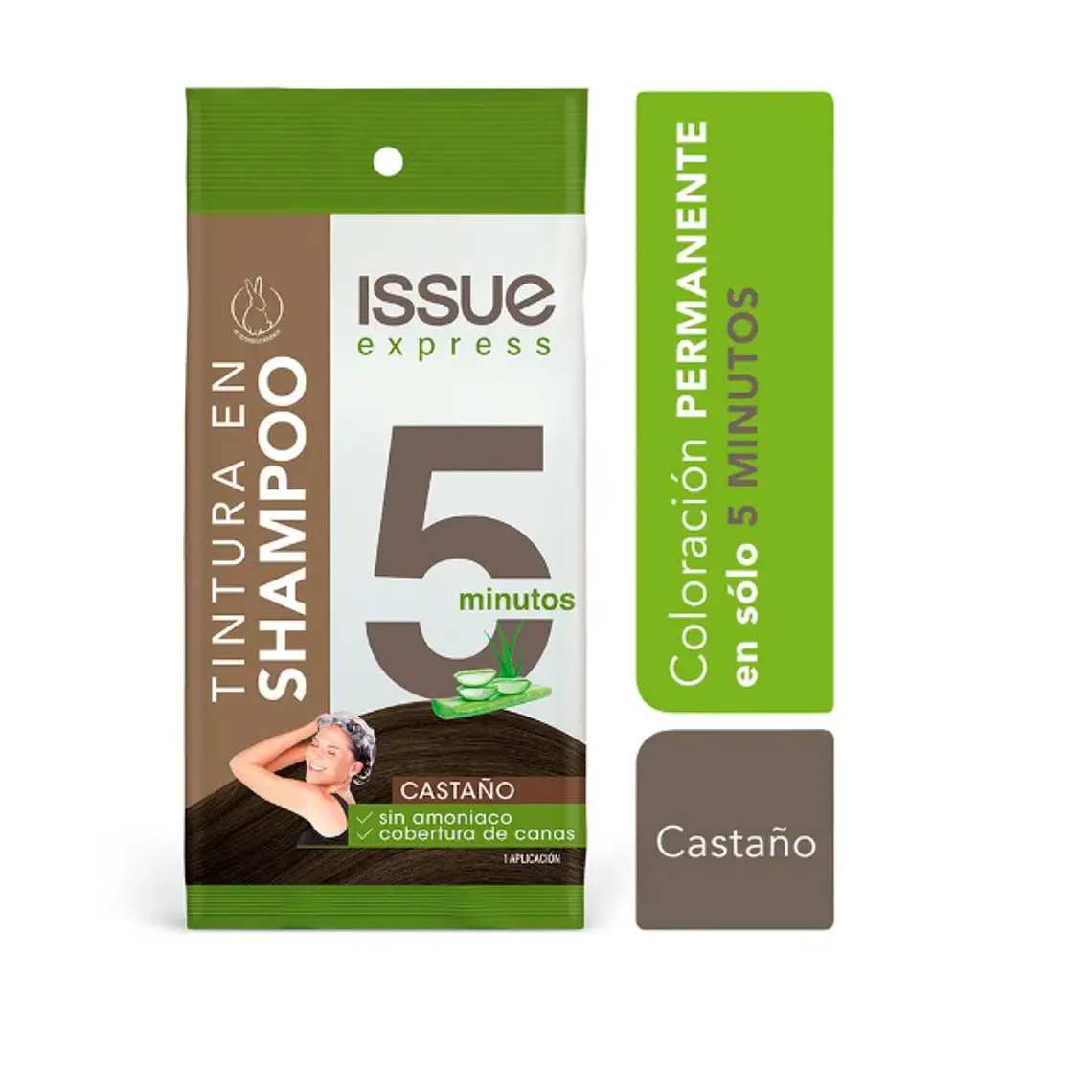 Tintura en shampoo Issue express 5 minutos Castaño oscuro. 1