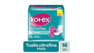 Kotex Toalla ultrafina malla con alas 16 Unidades.
