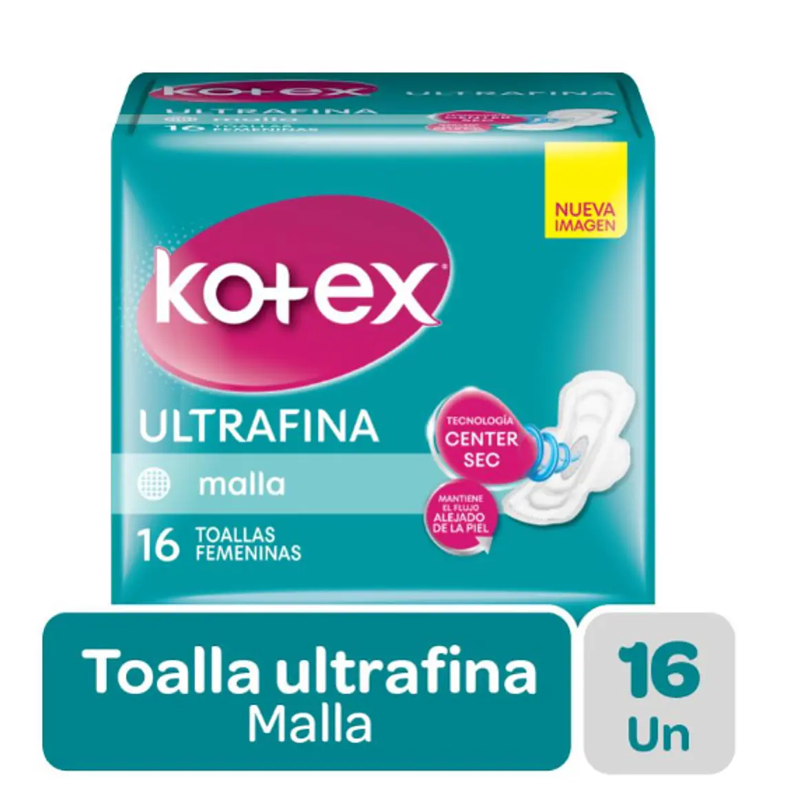 Kotex Toalla ultrafina malla con alas 16 Unidades. 1