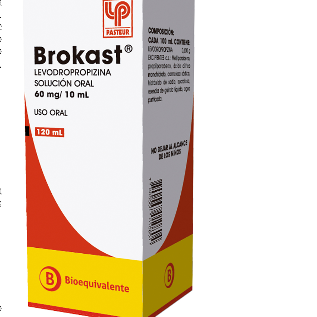 Brokast (B) Levodropropizina 60 mg/10 ml Solución oral 120ml. Pasteur 1