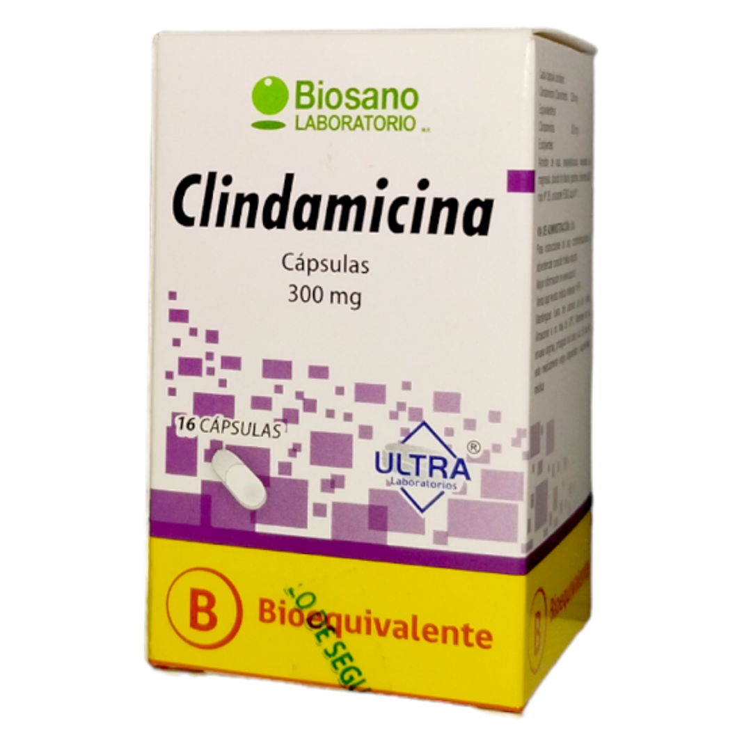 Clindamicina (B) 300 mg 16 Cápsulas. Biosano 1