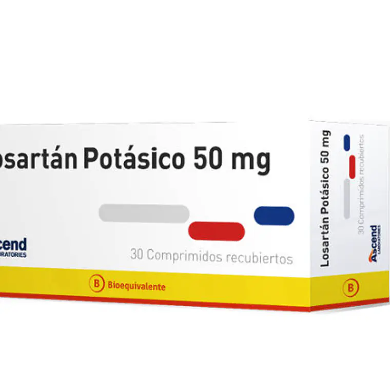 Losartán potásico (B) 50 mg 30 Comprimidos recubiertos. 1