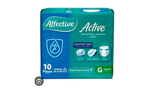 Affective Active Pañal adulto G 10 Unidades.