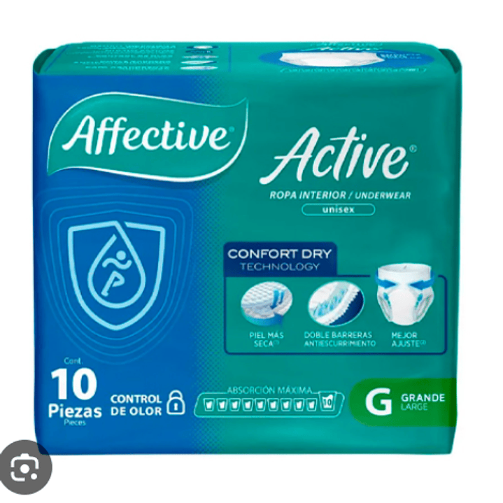  Affective Active Pañal adulto G 10 Unidades. 1
