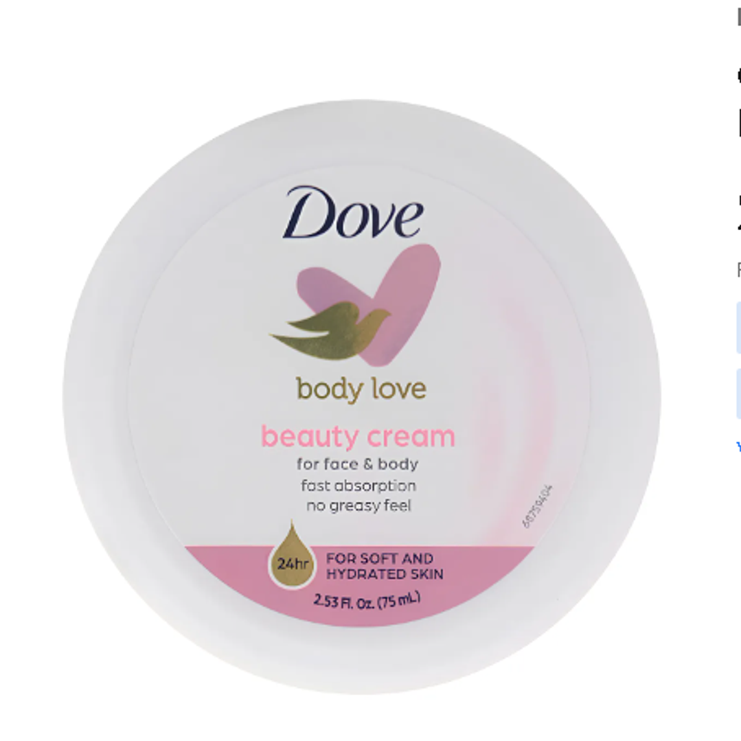 Dove Body love Beauty cream rostro y cuerpo 75 g. 1