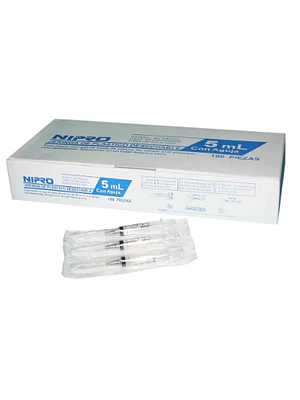 Jeringa Luer slip 5 ml 21 G x 1 1/2 Nipro 100 Unidades.