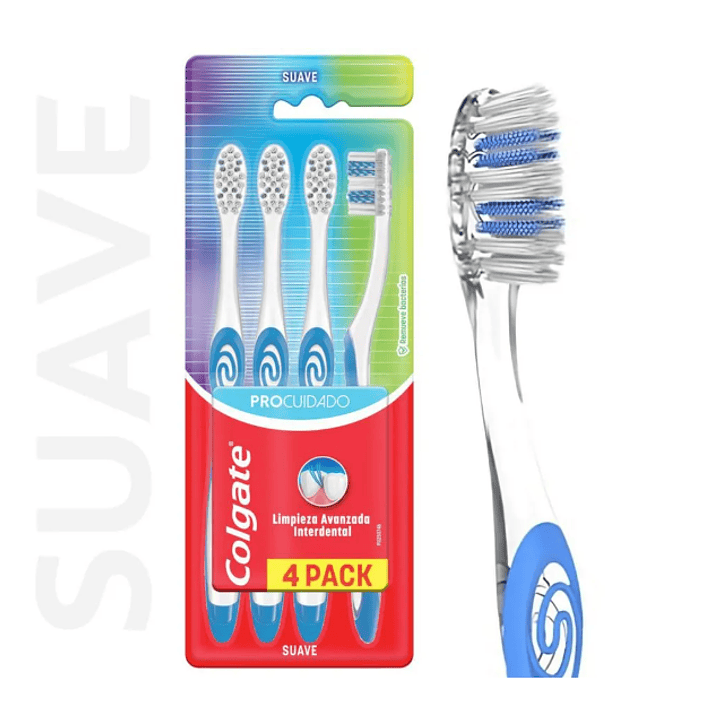 Cepillo dental Colgate Procuidado Suave 4 Unidades. 1
