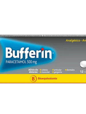 Bufferin (B) Paracetamol 500 mg 12 Comprimidos.