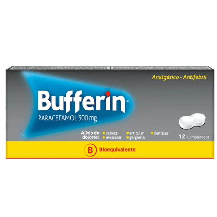 Bufferin (B) Paracetamol 500 mg 12 Comprimidos. 1
