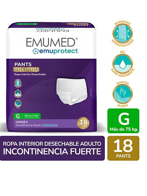 Emumed Pants Premium adulto G 18 Unidades.