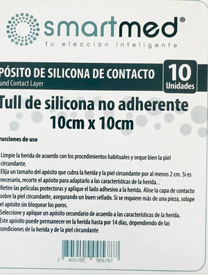 Apósito de silicona de contacto 7,5x10 cm 10 Unidades Smarted