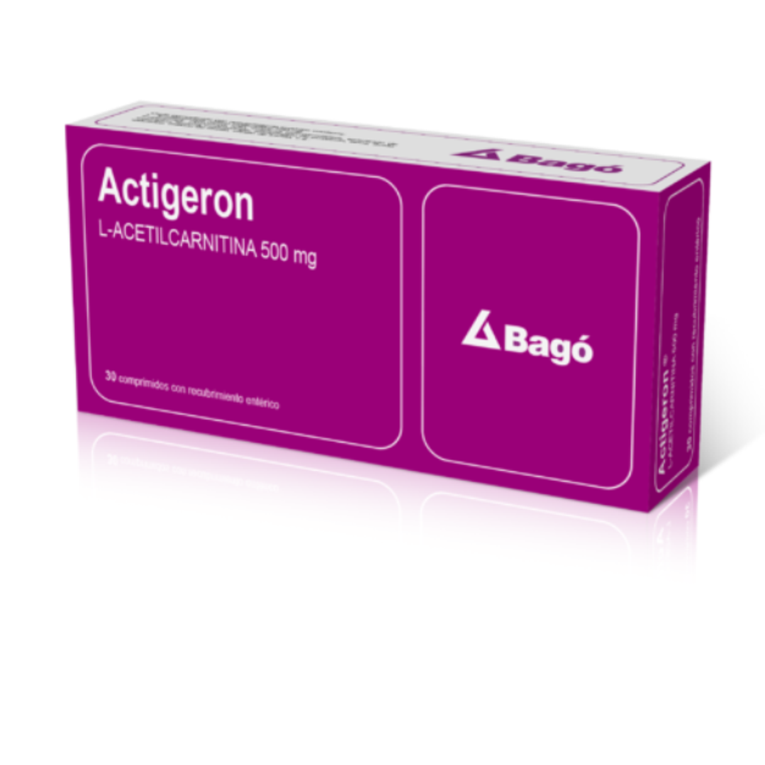 Actigeron L-Acetilcarnitina 500 mg 30 Comprimidos. 1