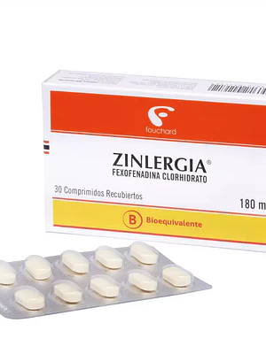 Zinlergia (B) Fexofenadina 180mg 30 Comprimidos recubiertos.