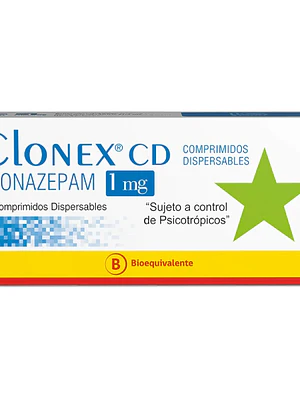 Clonex CD (B)  Clonazepam 1 mg 30 Comprimidos. Medicamento controlado, venta presencial