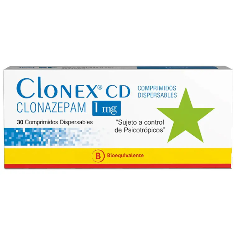 Clonex CD (B)  Clonazepam 1 mg 30 Comprimidos. Medicamento controlado, venta presencial 1