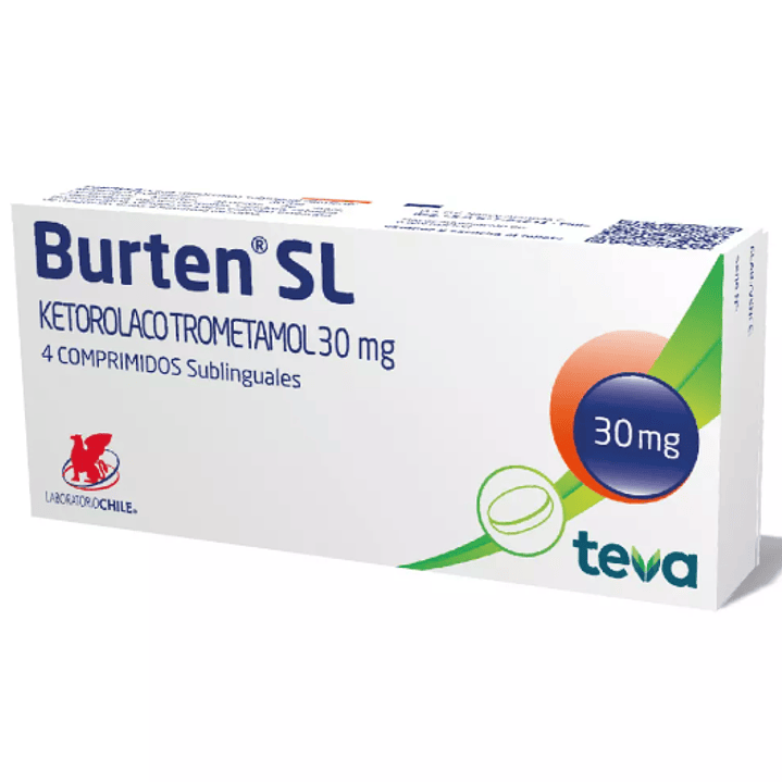 Burten SL Ketorolaco 30mg 4 Comprimidos sublinguales. 1