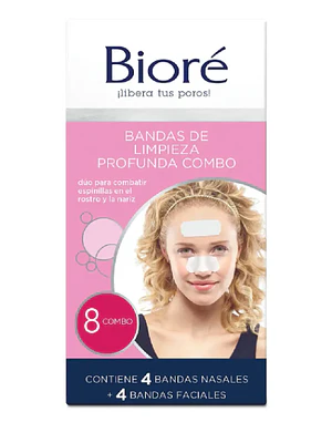 Bioré Bandas de limpieza profunda combo 8 Unidades.