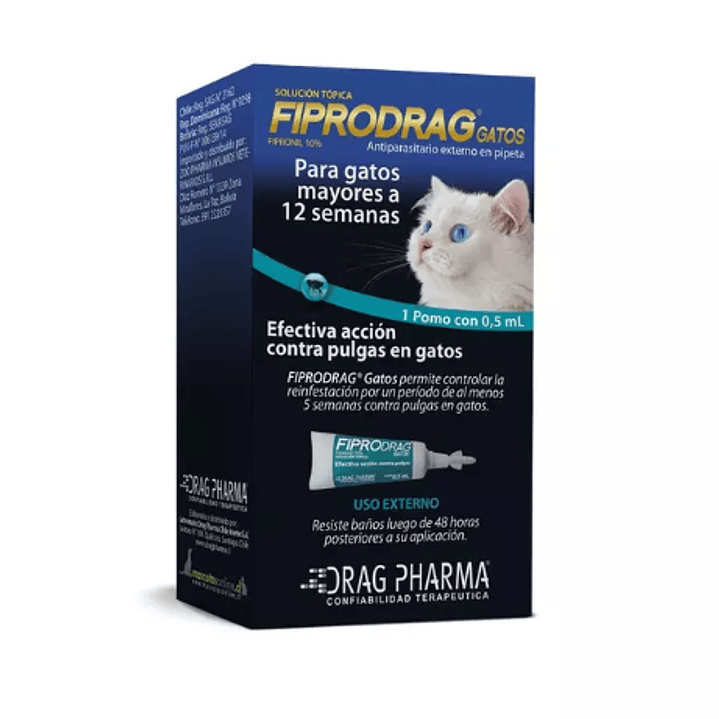 Fiprodrag Gatos Pipeta 0,5 ml. 1