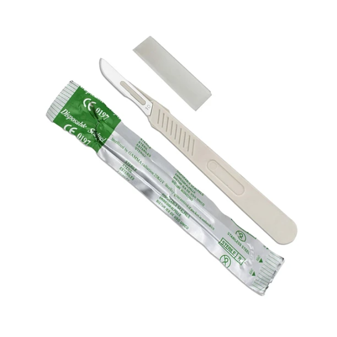 Hoja bisturí con mango N°10 estéril 10 Unidades. Reutter 1