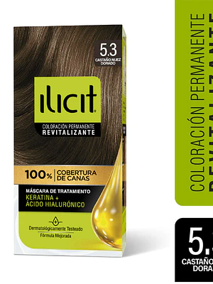 Tinte para el cabello Ilicit 5.3 Rubio nuez dorada.