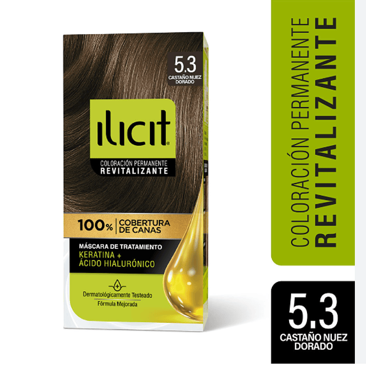 Tinte para el cabello Ilicit 5.3 Rubio nuez dorada. 1