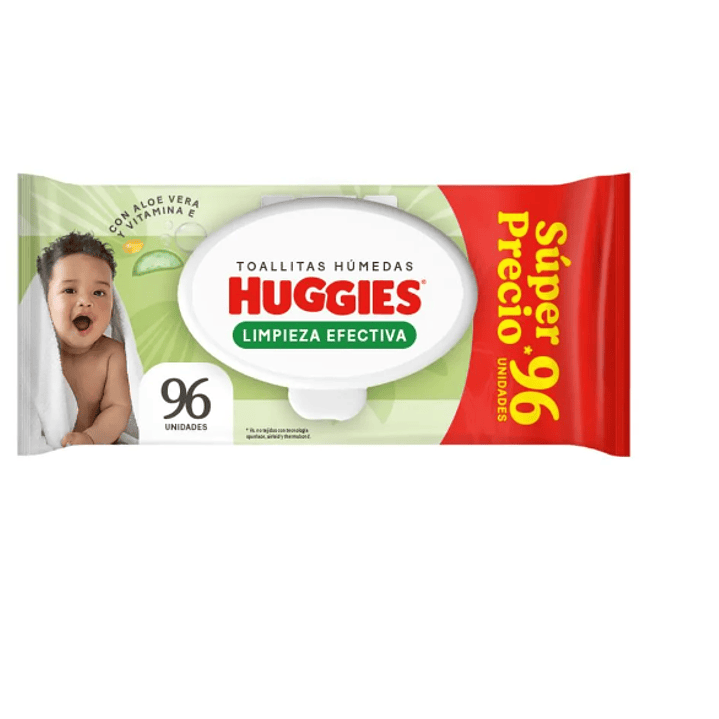 Toallitas húmedas Huggies Limpieza efectiva 96 Unidades. 1