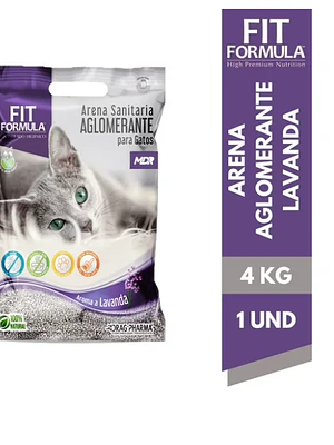 Arena sanitaria Fit Fórmula Gato Aroma lavanda 4 kg.