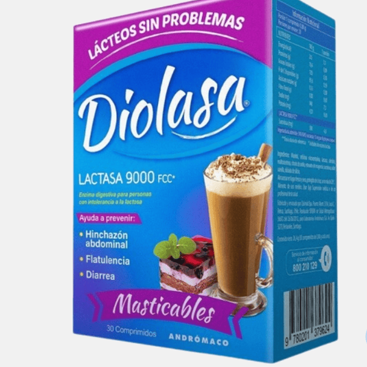 Diolasa Lactasa 9000 FCC Vainilla 30 Comprimidos masticables. 1