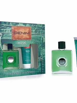 Set Denim Musk Colonia 75 ml+ Gel after shave 75 ml.