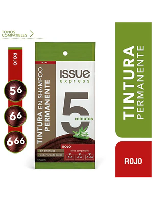 Tintura en shampoo Issue express 5 minutos Rojo.