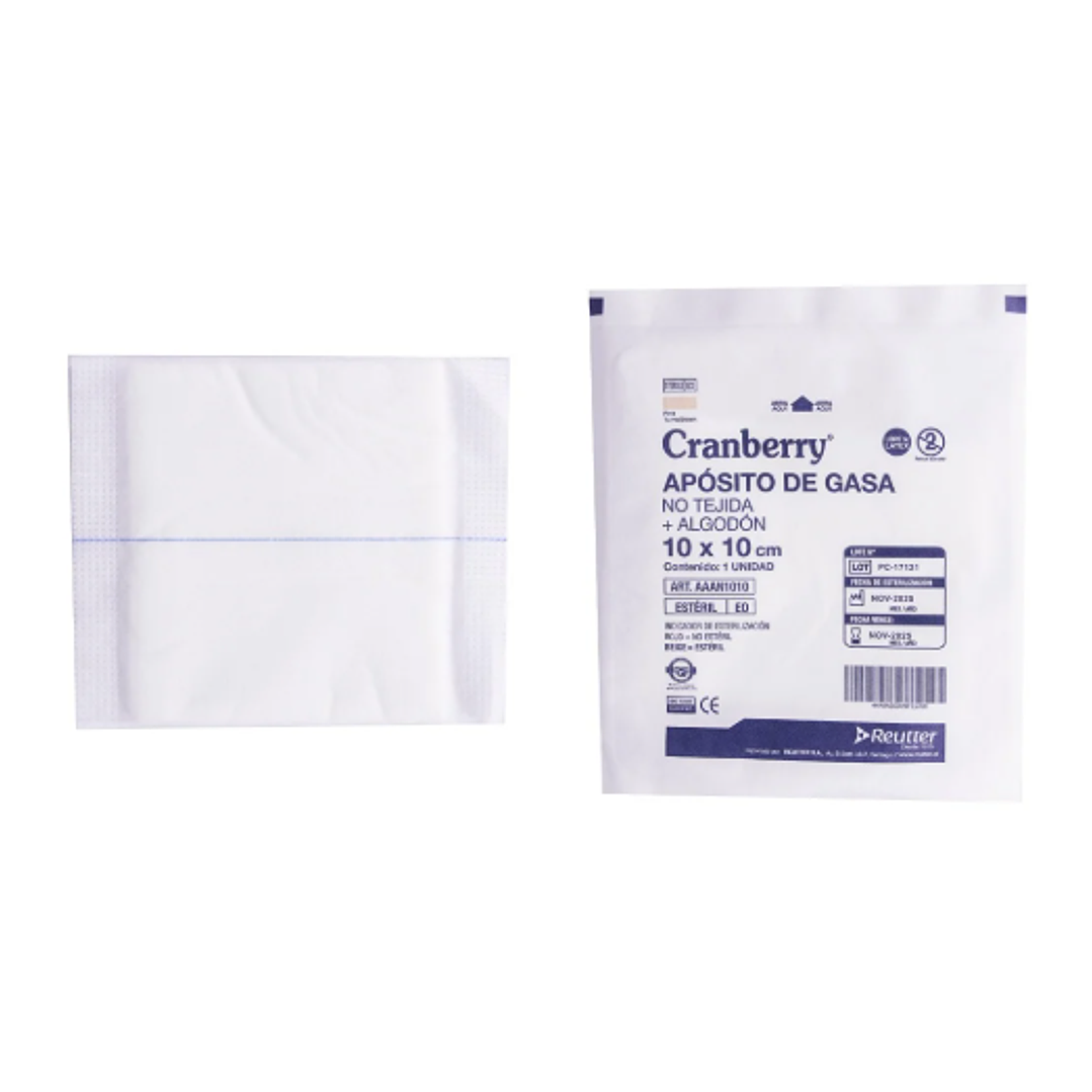 Apósito de gasa+ algodón esteril 10x10 cm 10 Unidades. 1