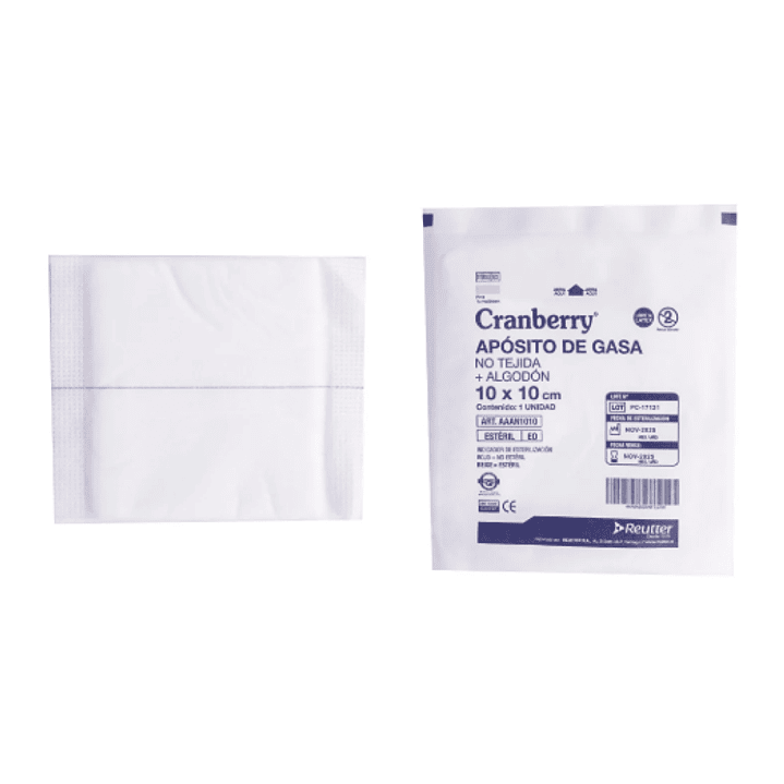 Apósito de gasa+ algodón esteril 10x10 cm 10 Unidades. 1