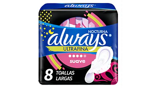 Always Toalla Ultrafina nocturna suave 8 Unidades.