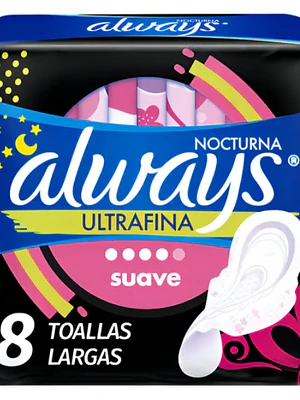 Always Toalla Ultrafina nocturna suave 8 Unidades.