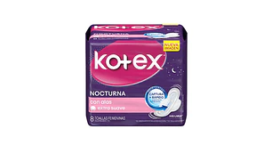 Kotex Toalla Nocturna con alas extra suave 8 Unidades.