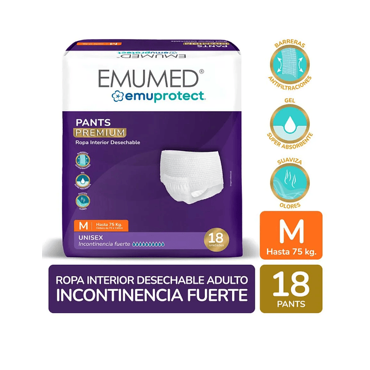 Emumed Pants adulto Premium M 18 Unidades. 1