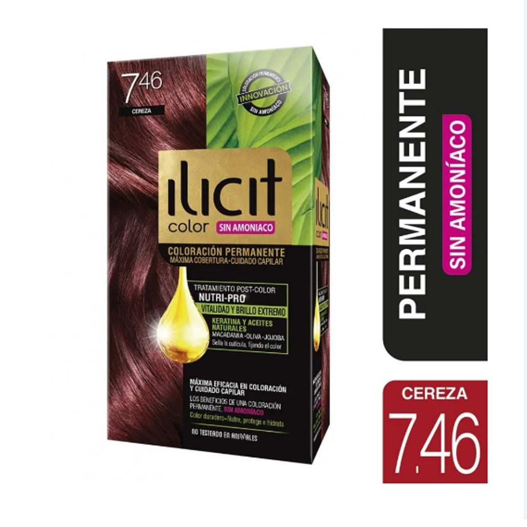 Tinte para el cabello Ilicit sin amoníaco 7.46 Cereza 1