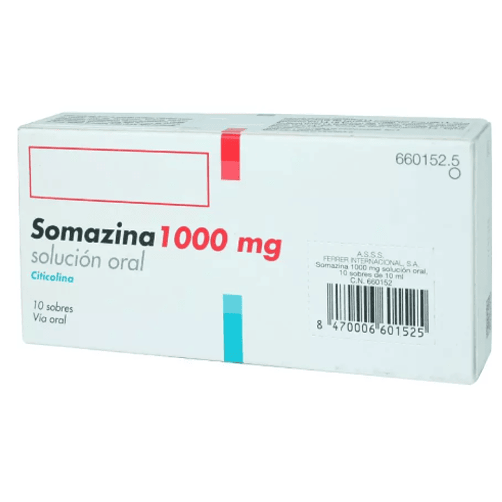 Somazina Citicolina 1000 mg Solución oral 10 Sobres. 1
