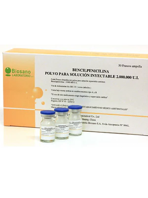 Bencilpenicilina Solución inyectable 1.000.000 UI 50 Ampollas. Biosano