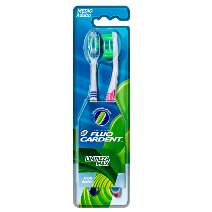 Cepillo dental Fluocardent Limpieza Max 2 Unidades. 1