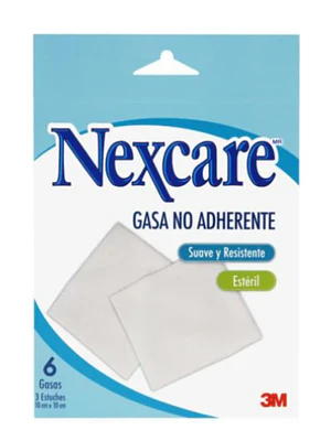 Gasa no adherente 10x10 Nexcare 10 Unidades. 3M 
