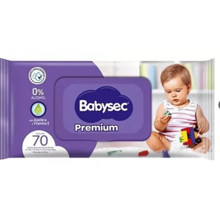 Toallitas húmedas Babysec Premium 70 Unidades. 1