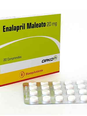 Enalapril maleato (B)  20 mg 20 Comprimidos. Opko