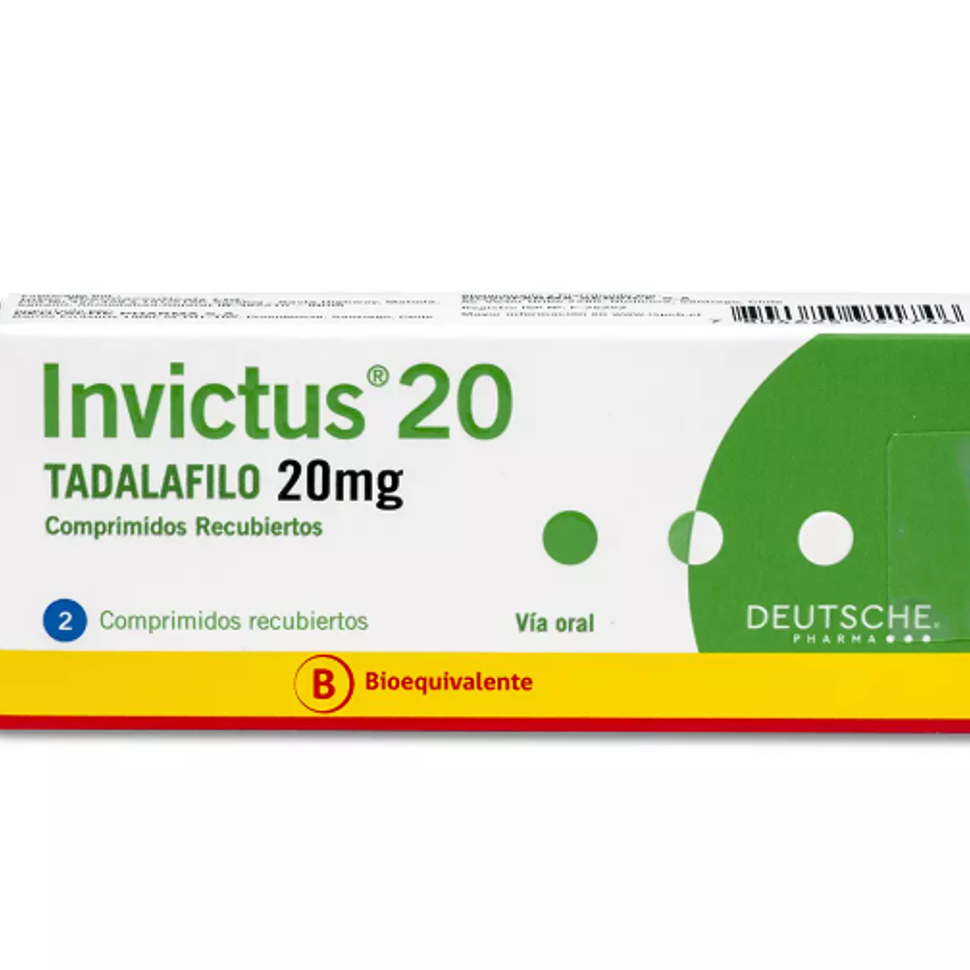Invictus (B) Tadalafilo 20 mg 2 Comprimidos recubiertos. 1