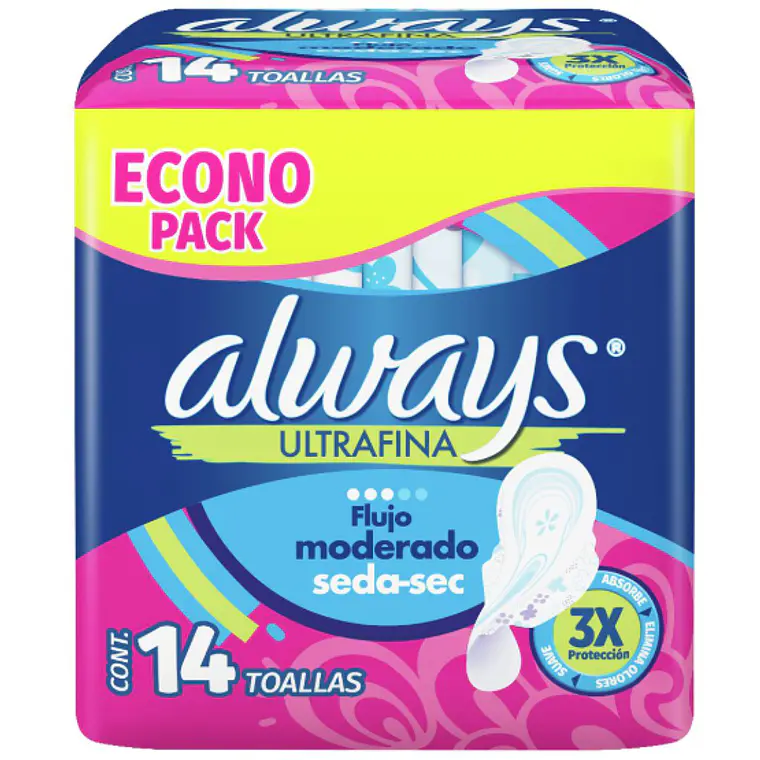Always Toalla Ultrafina seca con alas 14 Unidades. 1