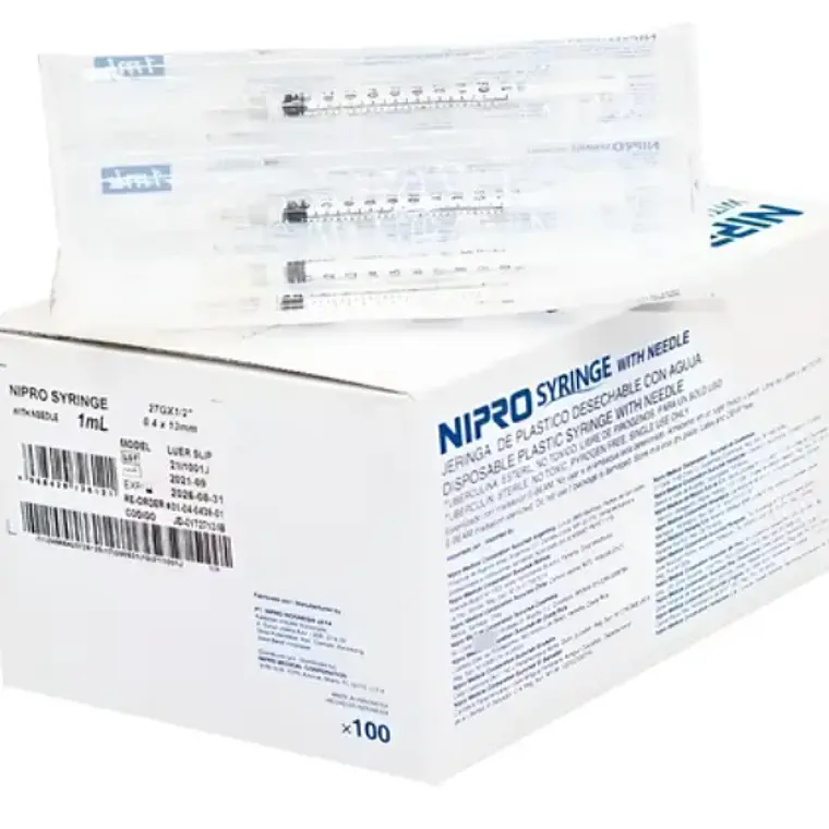 Jeringa Tuberculina 27G x 1 1/2 Nipro 100 Unidades. 1