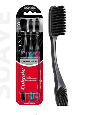 Cepillo dental Colgate Slim soft black suave 3 Unidades.