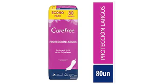 Protectores diarios Carefree largos 80 Unidades.