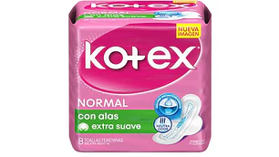 Toalla Kotex normal tela con alas  8 Unidades.