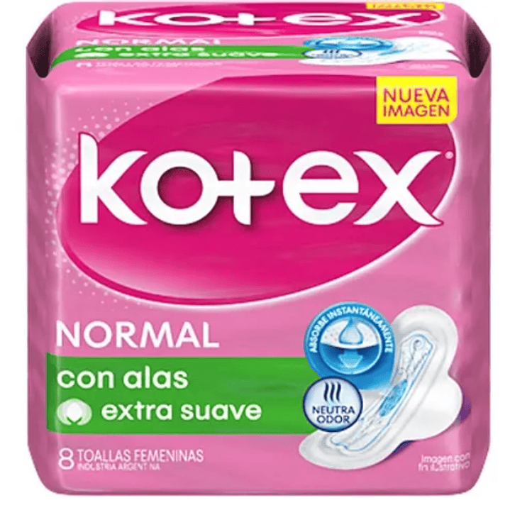 Toalla Kotex normal tela con alas  8 Unidades. 1